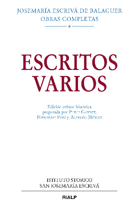 Escritos varios (1927-1974). Edición crítico-histórica (Rústica)